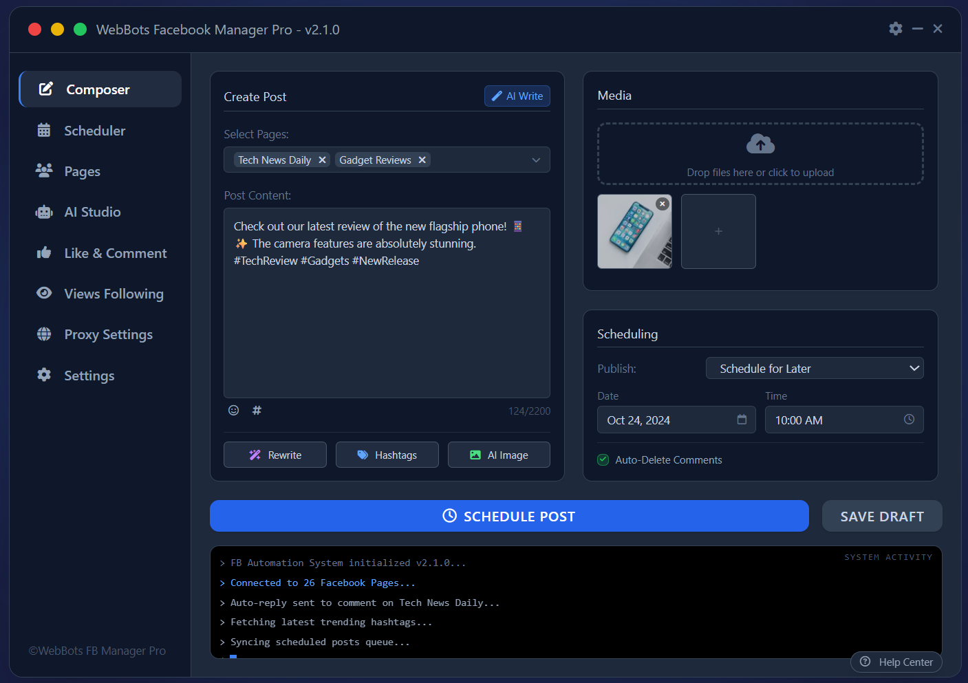 Facebook Automation Dashboard